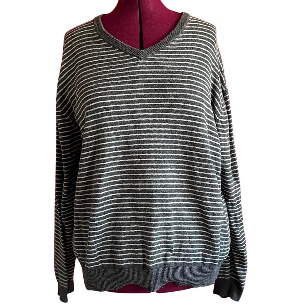 Chaps Sweater Womens Size 2XL Stripe Casual Classic Preppy Autumn Outdoor